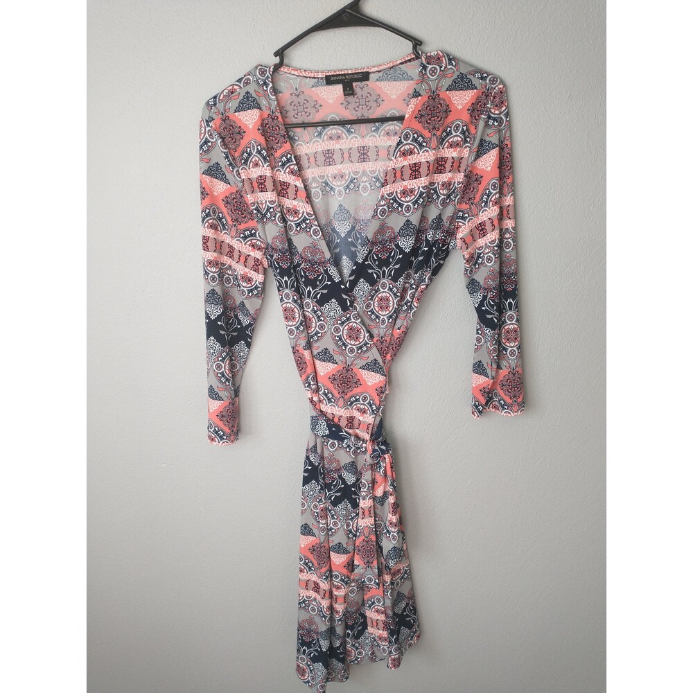 Banana Republic Wrap Dress Women’s Small V Neck Printed Work Office Dress